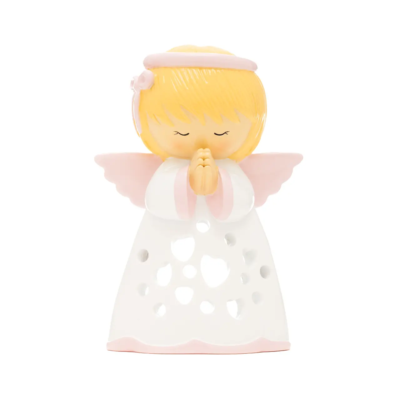 Anjo da Guarda Rosa para vela led (12cm)