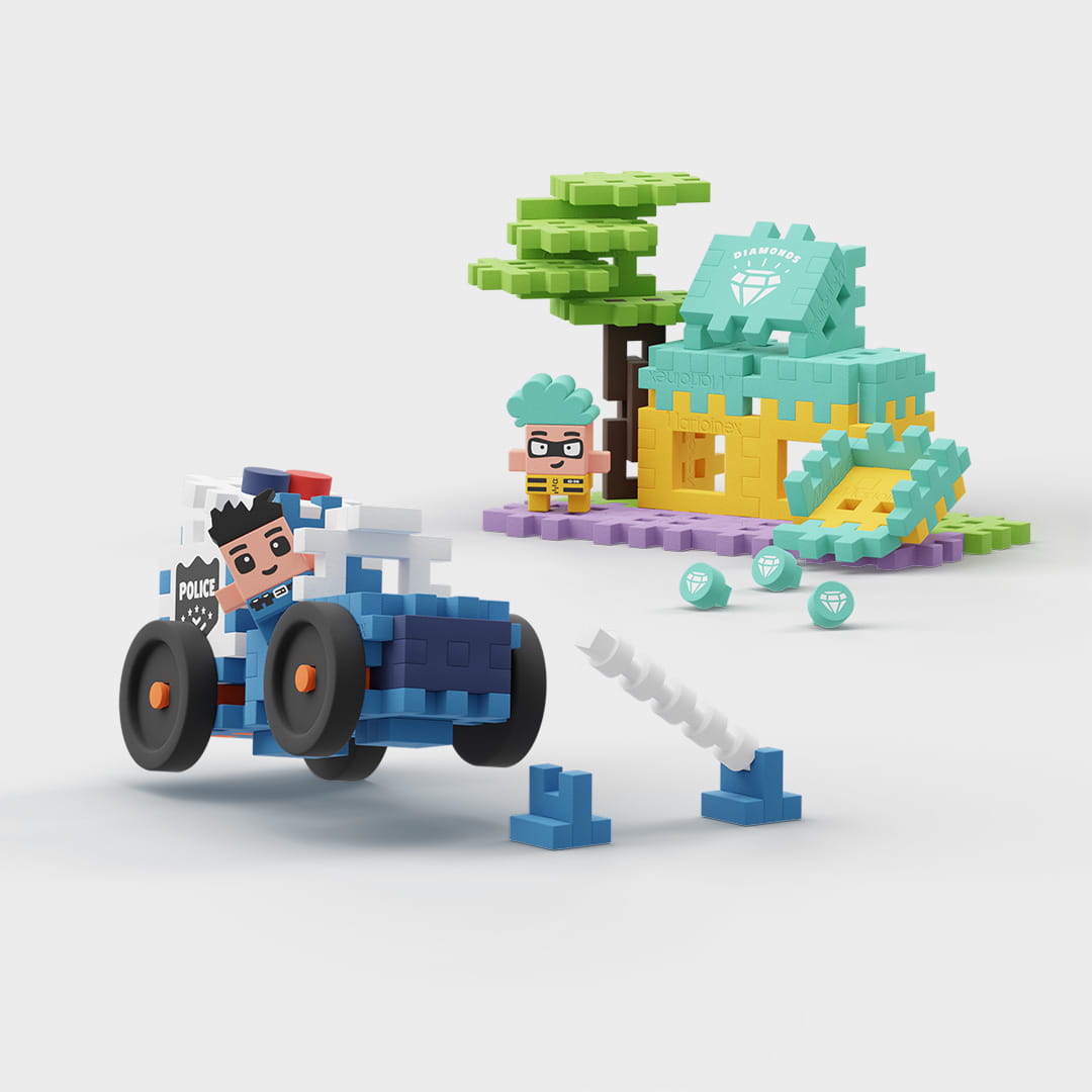 Marioinex Mini Waffle - City: Carro de Polícia e Loja de jóias 80 pcs - Image 4