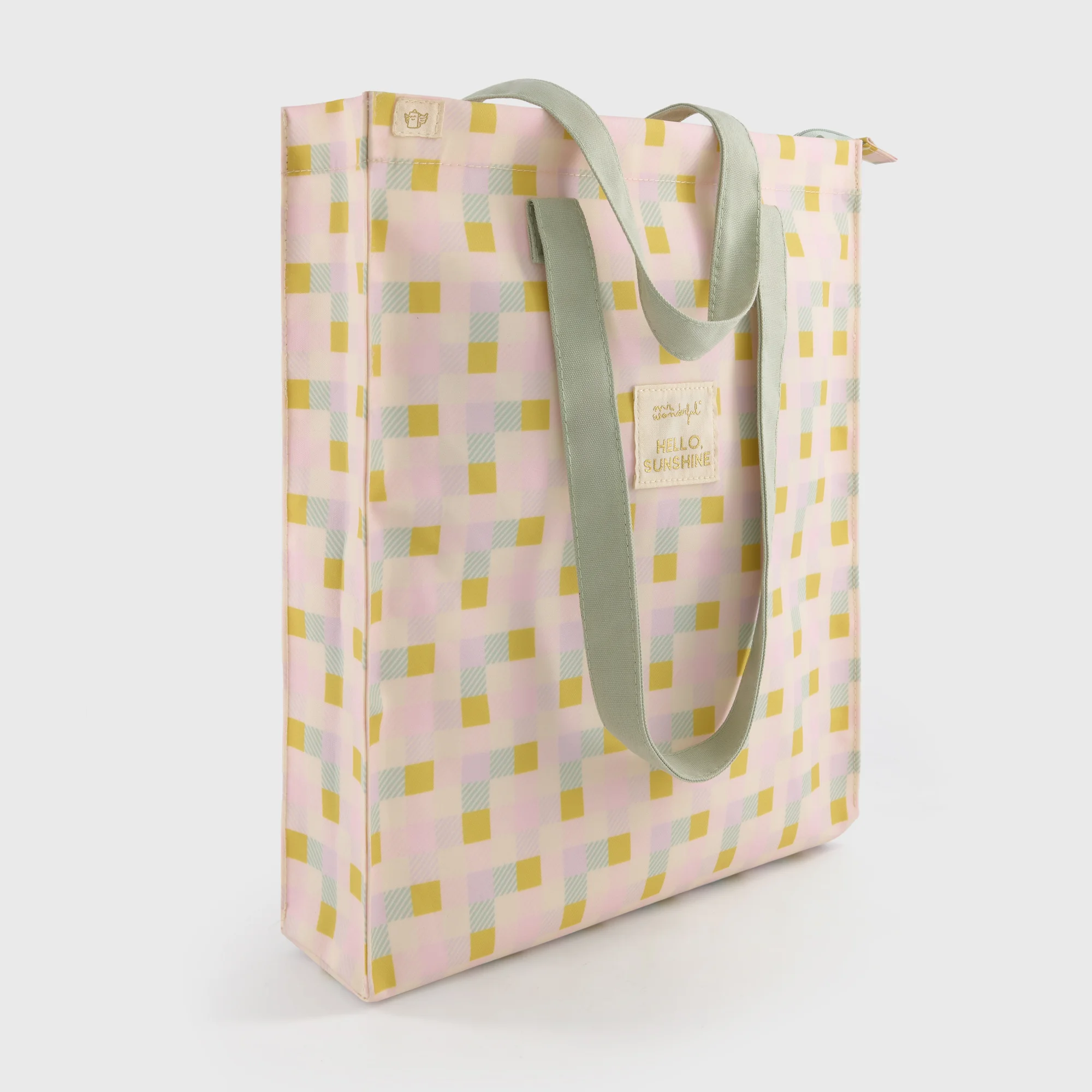 Tote Bag Hello Sunshine - Quadrados Coloridos