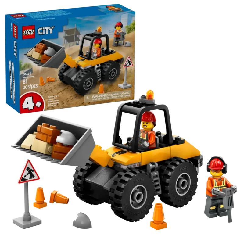 Lego 60450 Carregadora Rodas de Construção Amarela - bidi