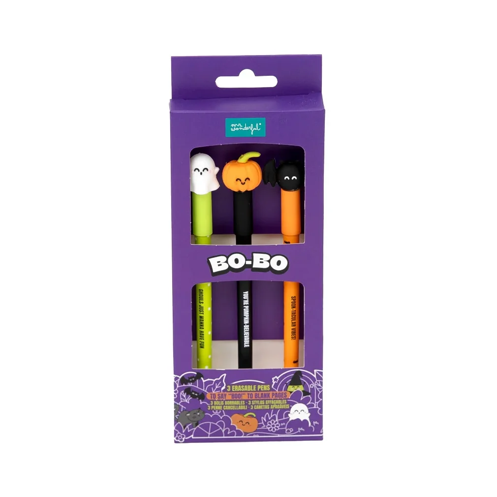 Pack 3 Canetas apagáveis Bo-Bo Halloween