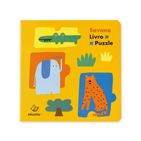 livro puzzle animais savana