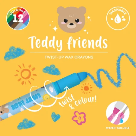 Conjunto 12 Lápis de Cera Teddy Friends