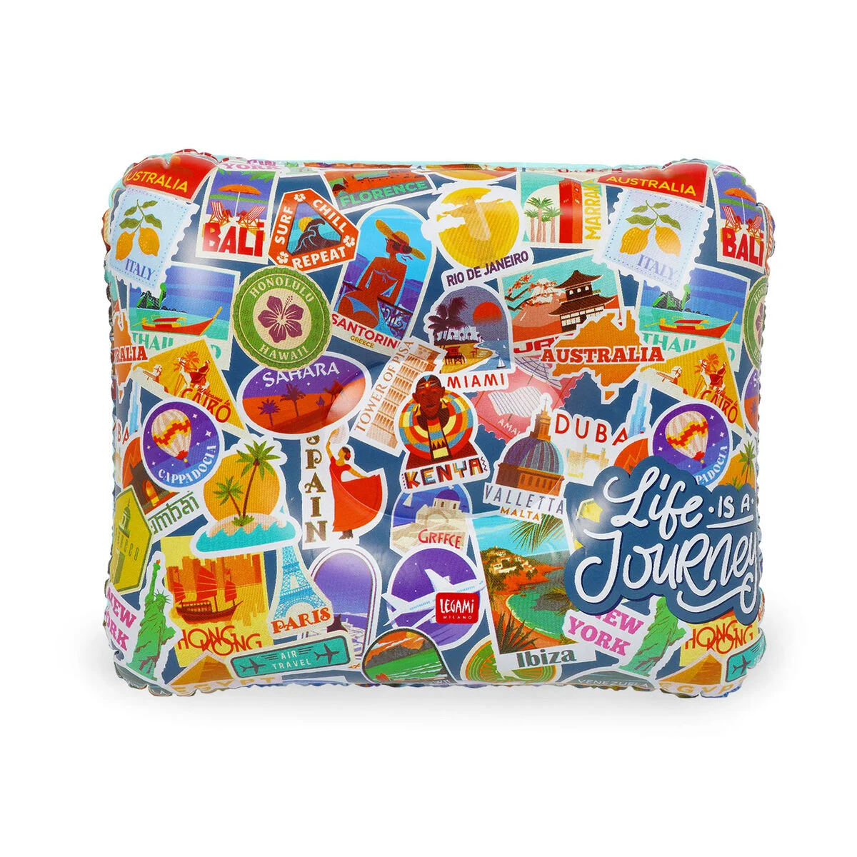 Almofada insuflável - Travel Stickers