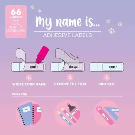 66 Etiquetas autocolantes "My name is…" Kitty