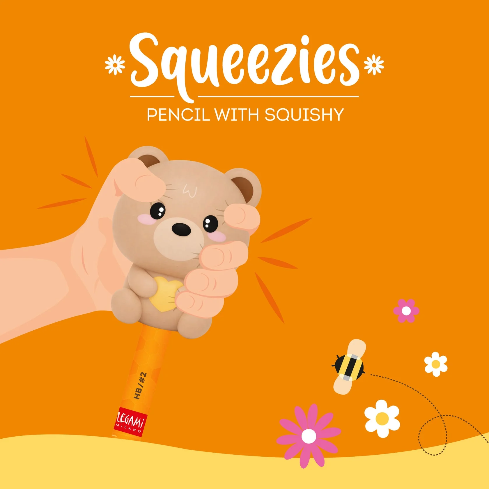 Lápis HB Squeezies Legami - Teddy Bear - Image 2