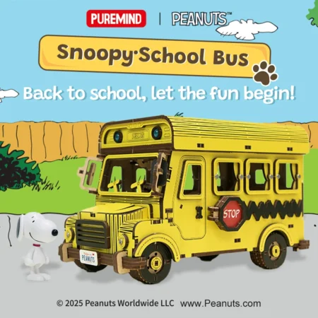 Snoopy School Bus kit de construção Puremind