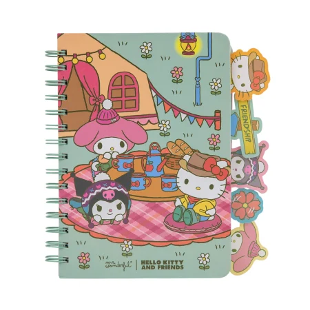 Caderno A5 com separadores Hello Kitty & Friends Mr. Wonderful - Camping