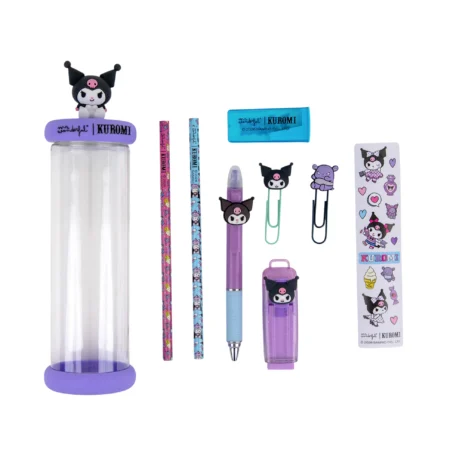 Conjunto de escrita com Estojo charm Kuromi Mr. Wonderful