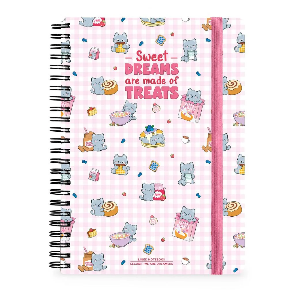 Caderno A4 pautado Legami - Kitty Breakfast