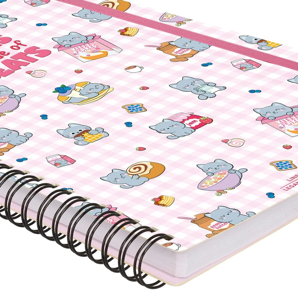 Caderno A4 pautado Legami - Kitty Breakfast