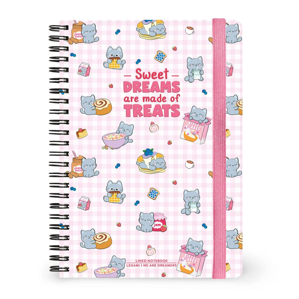 Caderno A5 pautado Legami - Kitty Breakfast