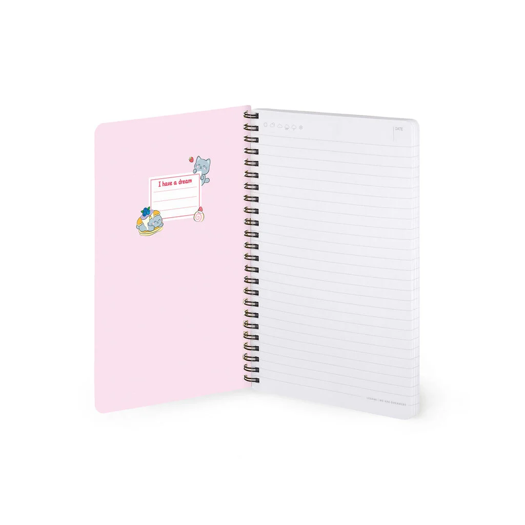 Caderno A5 pautado Legami - Kitty Breakfast