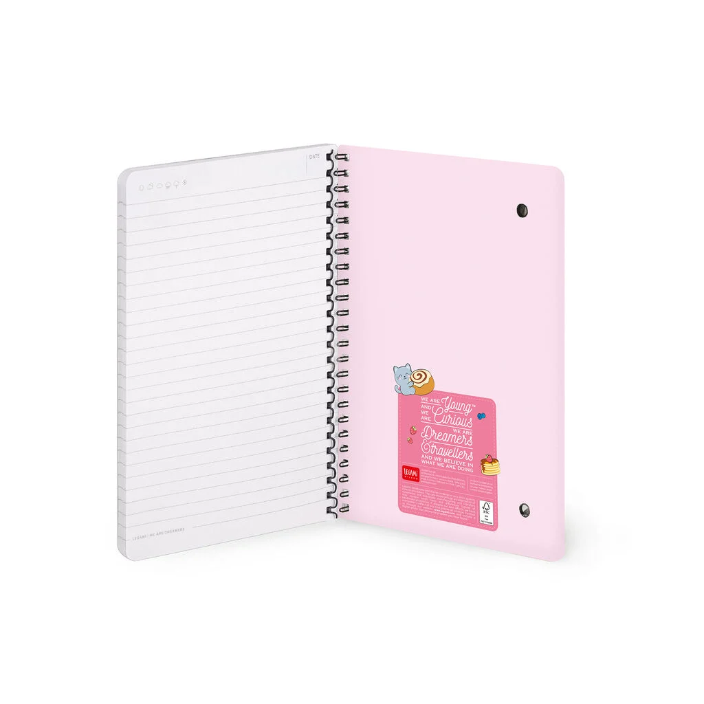Caderno A5 pautado Legami - Kitty Breakfast