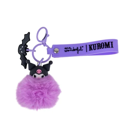 Porta-chaves com pompom Kuromi Mr. Wonderful